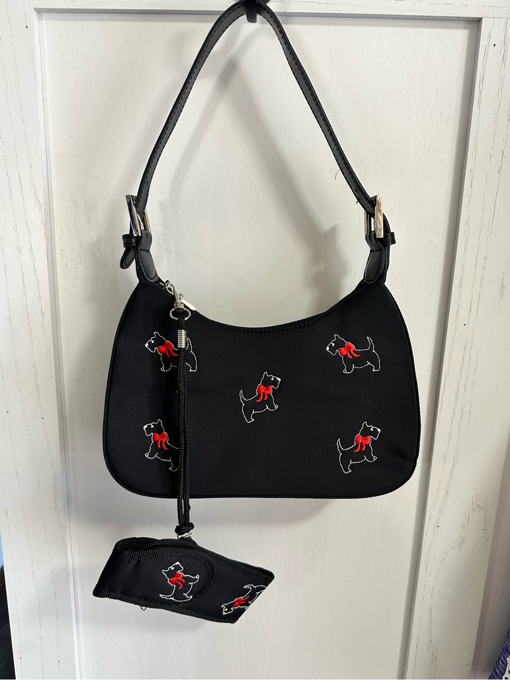 Y2K Mini Shoulder Bag with embroidered Scottish Terriers